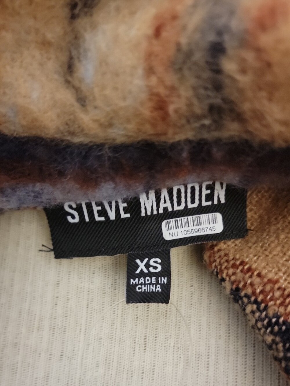 Steve Madden Tan and Blue Plaid Jacket - Picture 8 of 8